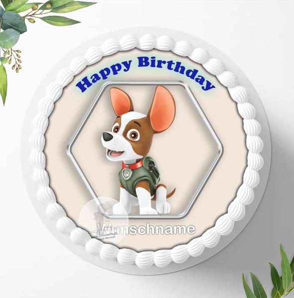 Preview: Paw Patrol Tortenaufleger mit Wunschnamen Ø 20cm, 3846